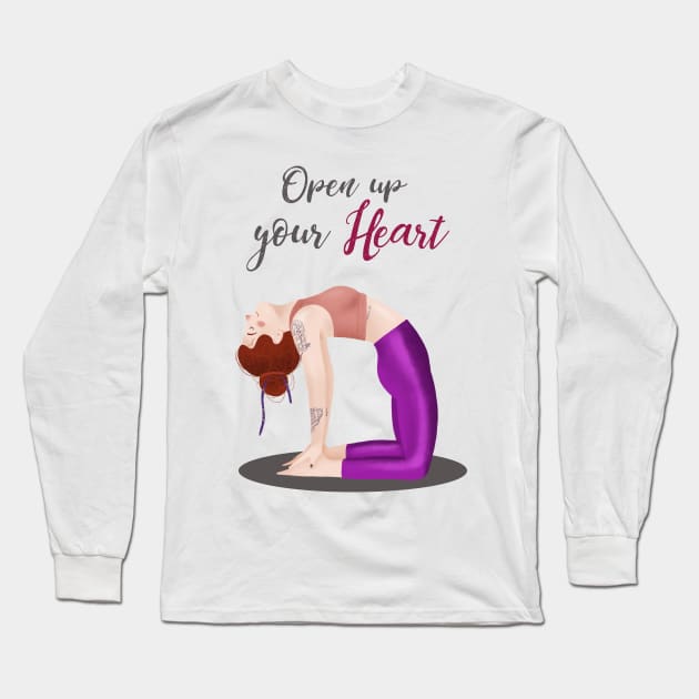 Open up your Heart Long Sleeve T-Shirt by Gummy Illustrations